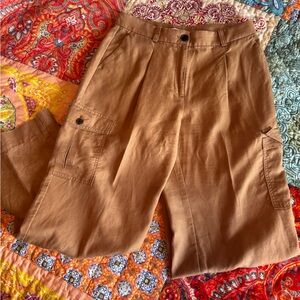 Loft linen blend wide leg pants.